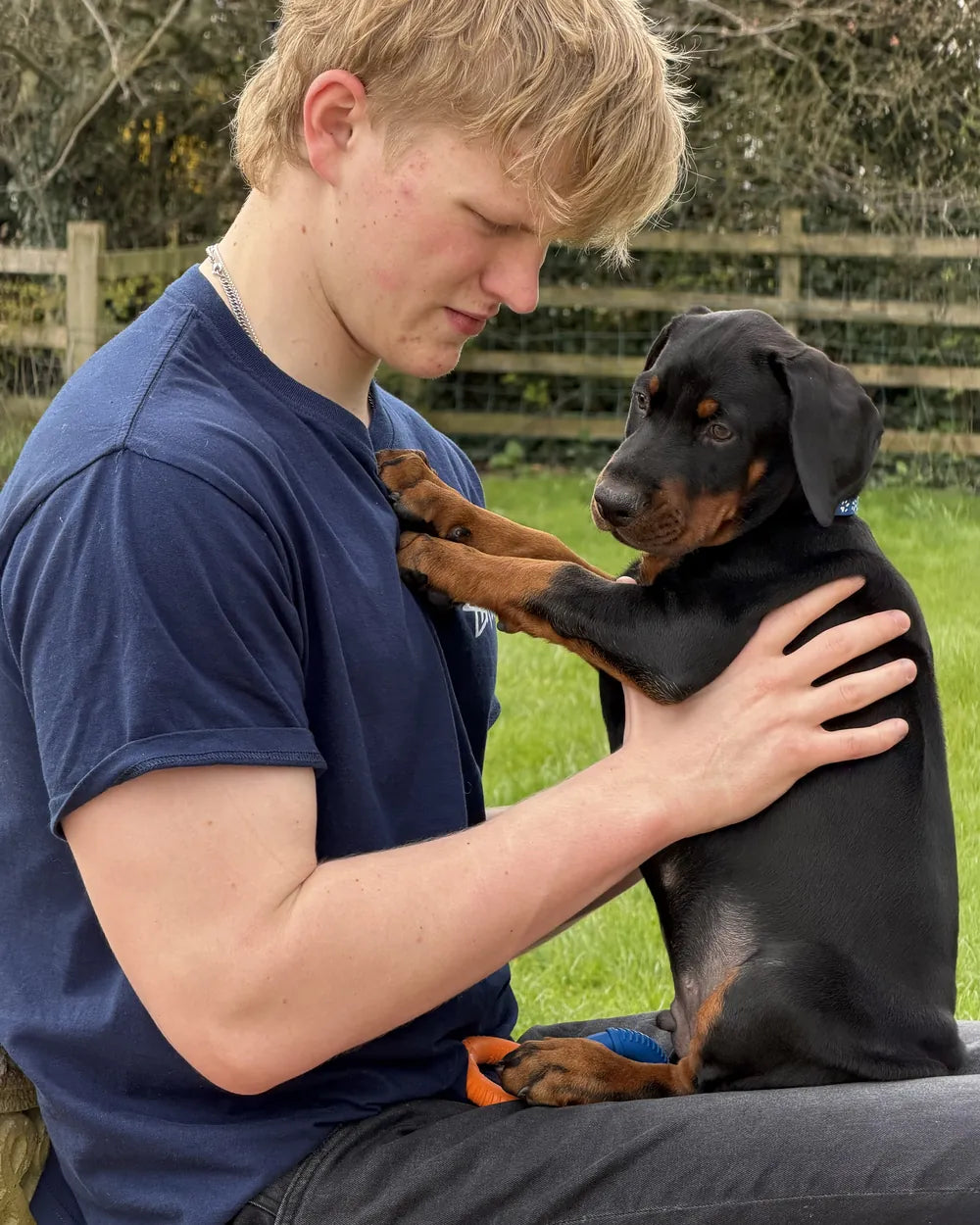 Ernie with Dennis as a puppy